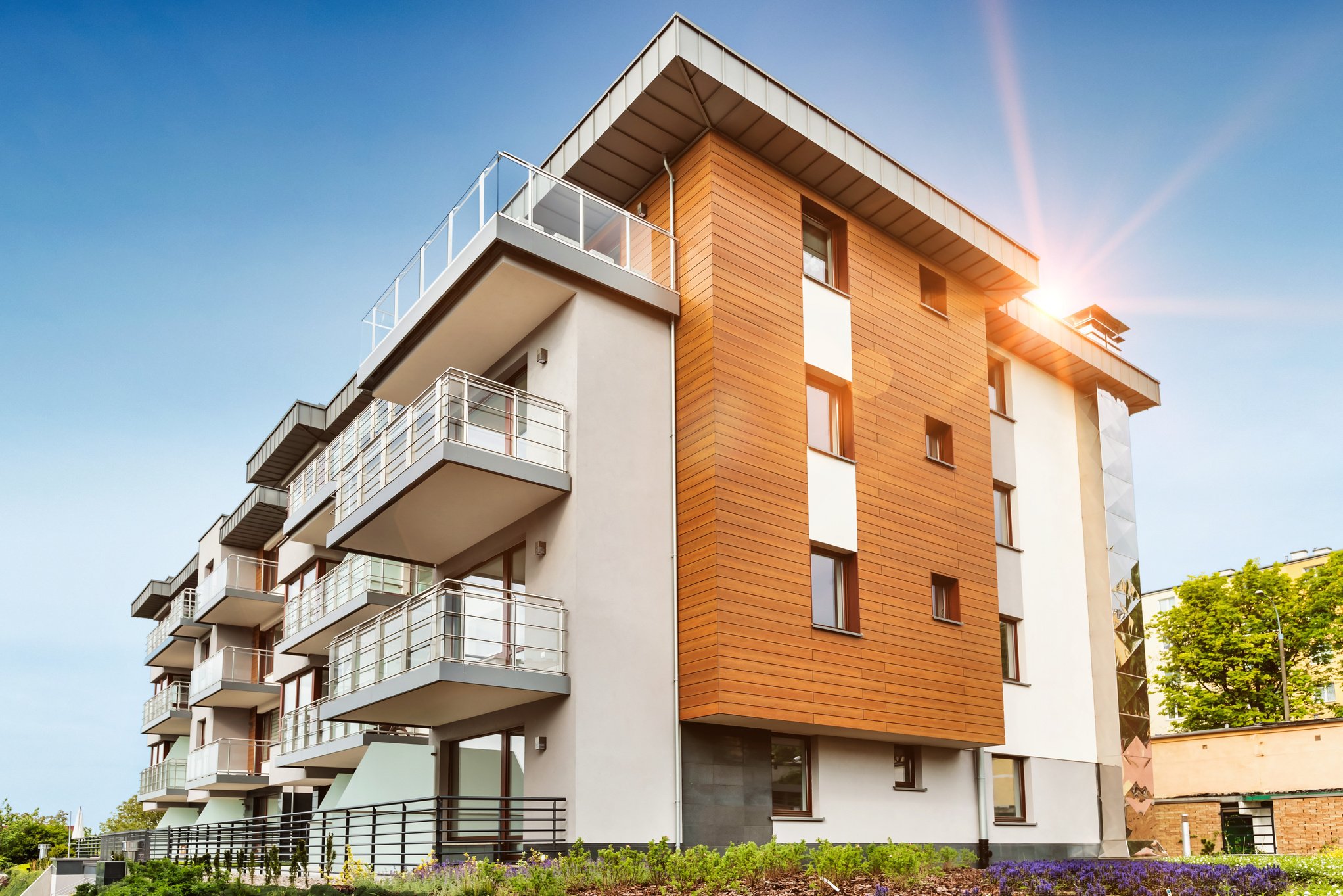 Close up view of a property development in City